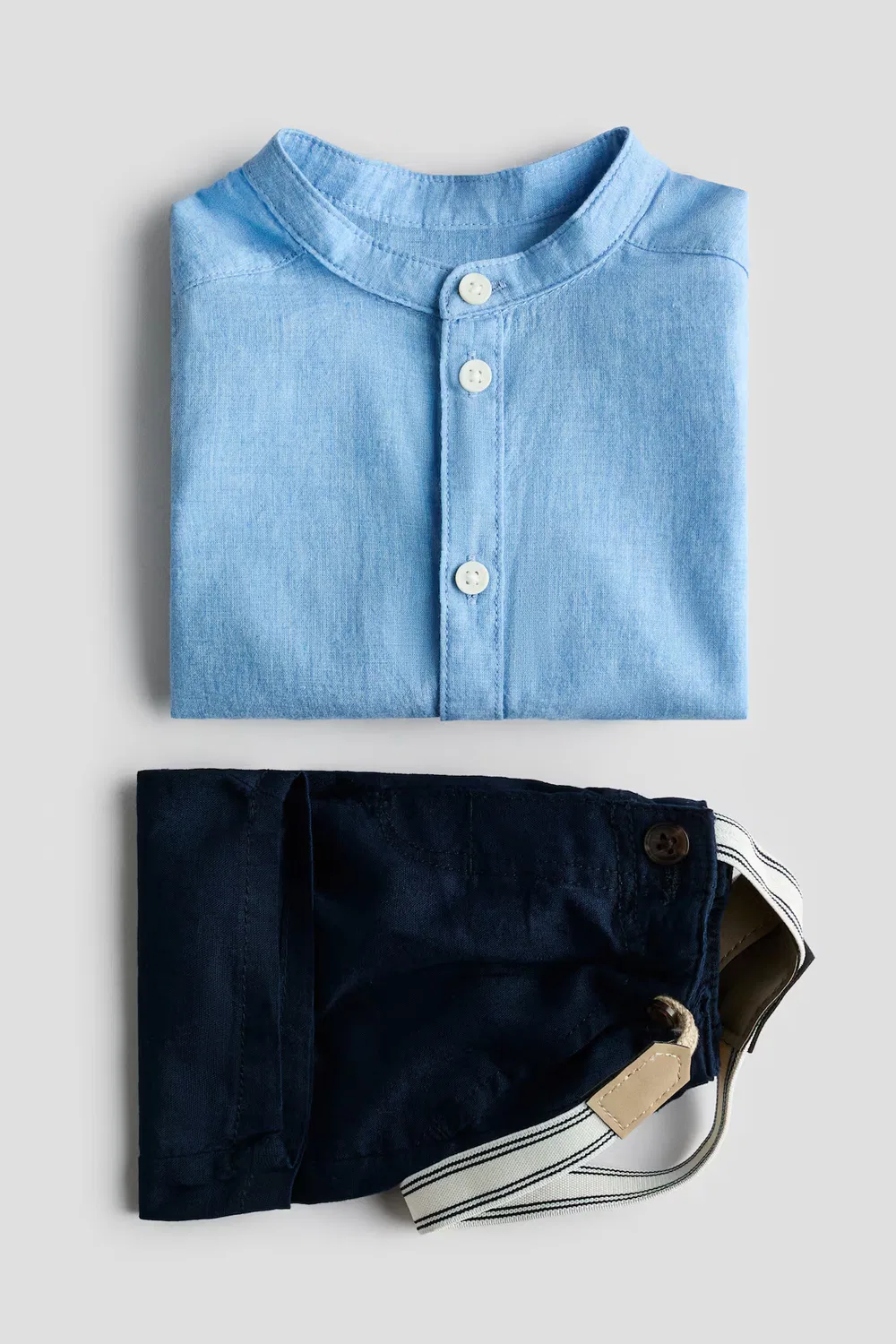Комплект из двух предметов с подтяжками H&M, Hellblau/Marineblau — фото 2