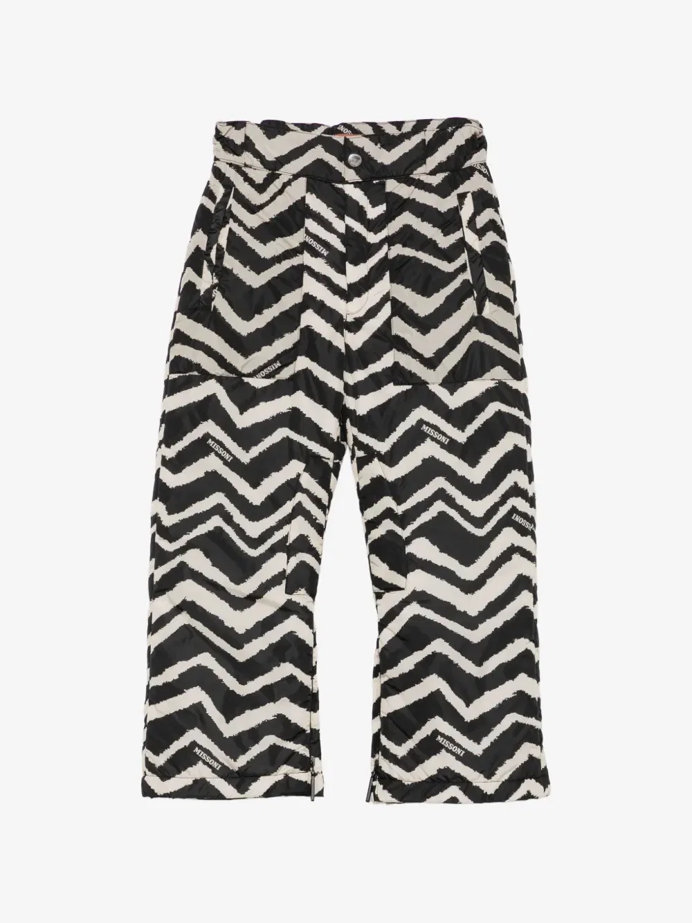 Лыжные штаны с зигзагообразным принтом Missoni Kids, черный