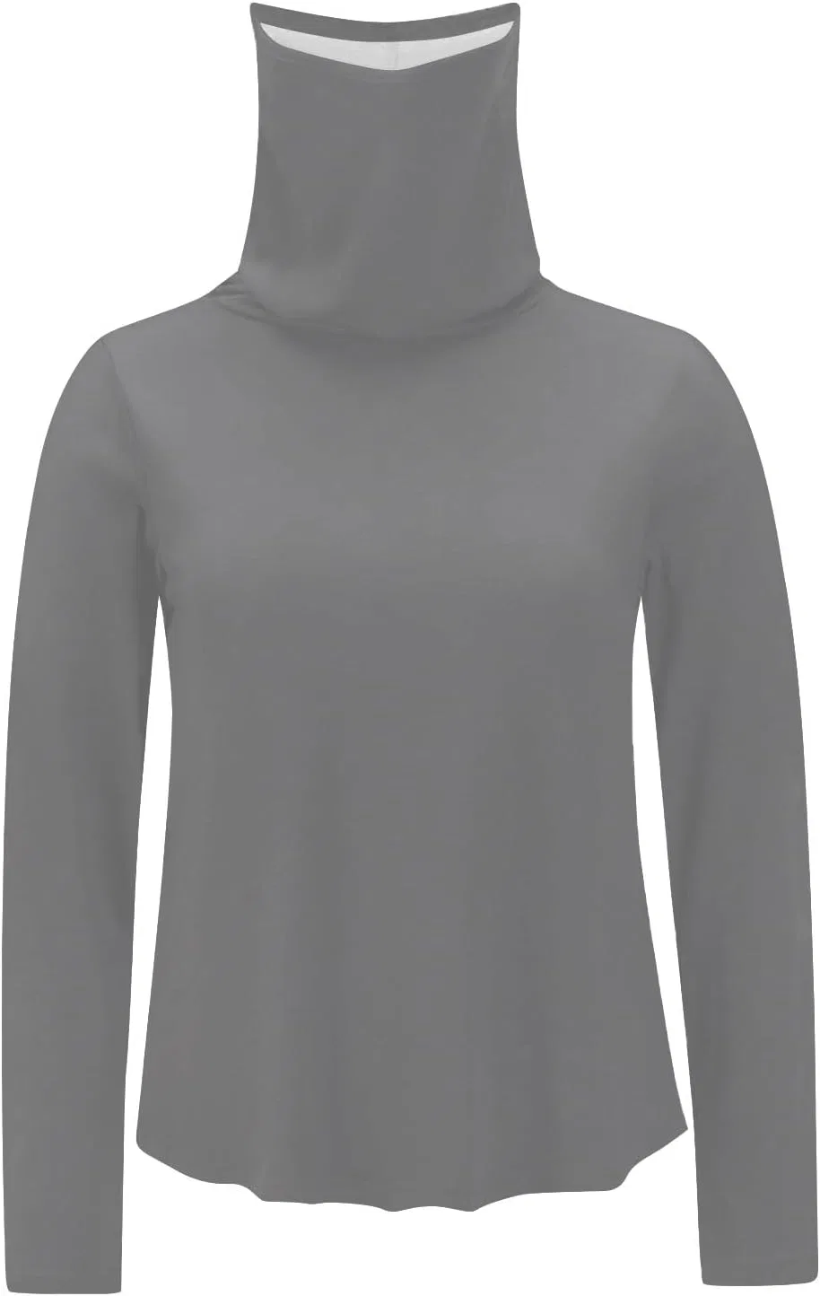 Женская футболка с защитой UPF 50+ Long Sleeve Performance Fishing Hiking Rash Guard с маской и отверстием для большого пальца, A-gray — фото 4