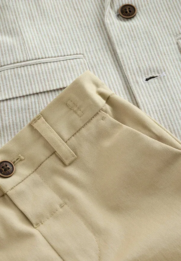 Костюм из льна и хлопка Regular fit - set - blazer Next neutral stripe linen blend — фото 3