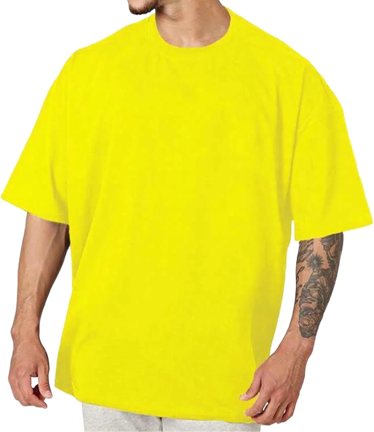 Мужская футболка хлопковая Crew Neck, Yellow