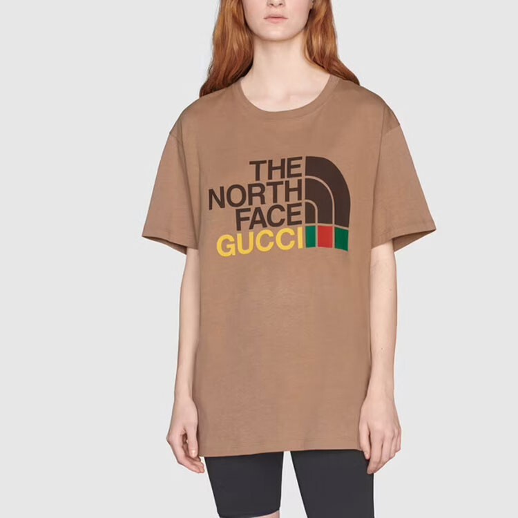 Футболка женская Gucci x The North Face, Совместная коллекция, Бежевый — фото 3