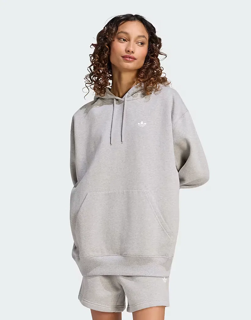 Толстовка Adidas Originals Essentials оверсайз из флиса, средне-серый меланж