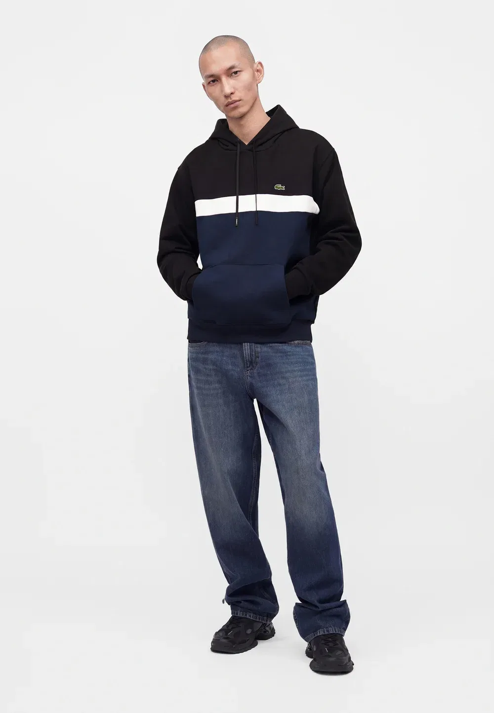 Толстовка с капюшоном Lacoste, Black/Navy Blue — фото 2
