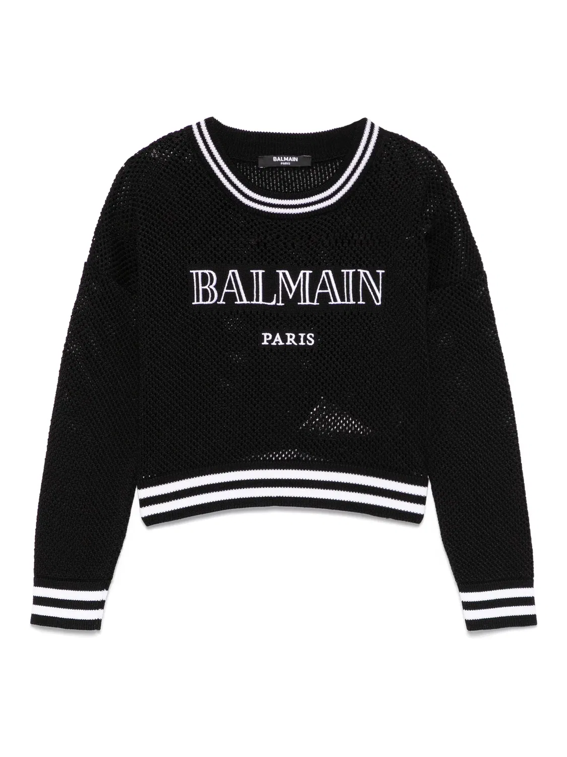 Balmain Черный трикотажный топ для девочек