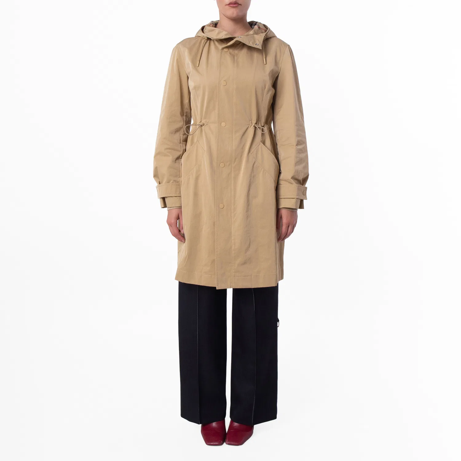 Парка с утяжкой и капюшоном Drawcord Hood Nylon-Cotton Parka Burberry, Flax
