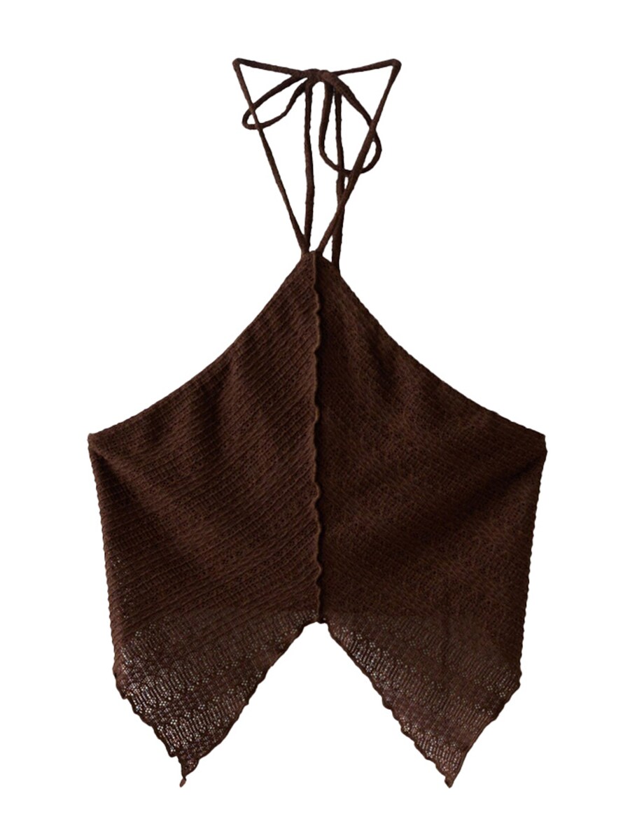 

Вязаный топ Bershka Knitted Top, коричневый