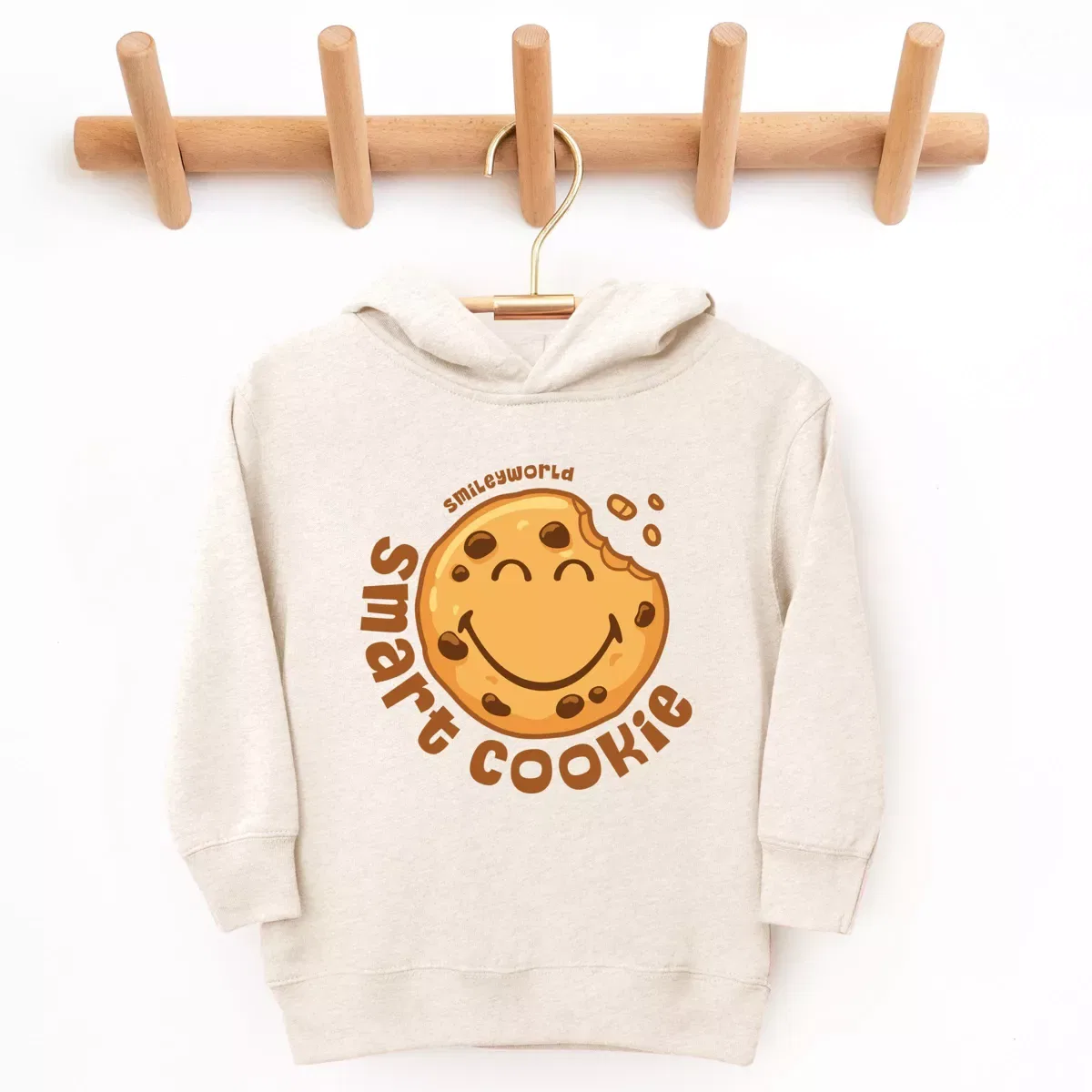 Детская худи с принтом SmileyWorld Smart Cookie Circle The Juniper Shop, Natural — фото 3