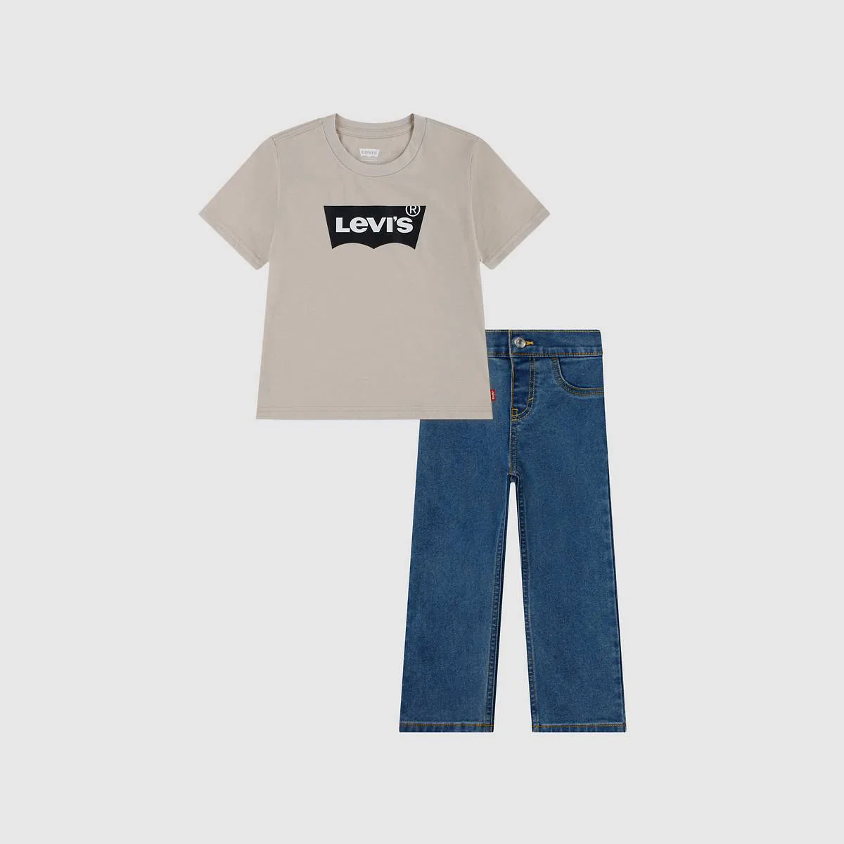 Комплект из футболки и джинсовых штанов для мальчиков 2-4 лет Levi's, Pumice Stone - Brown