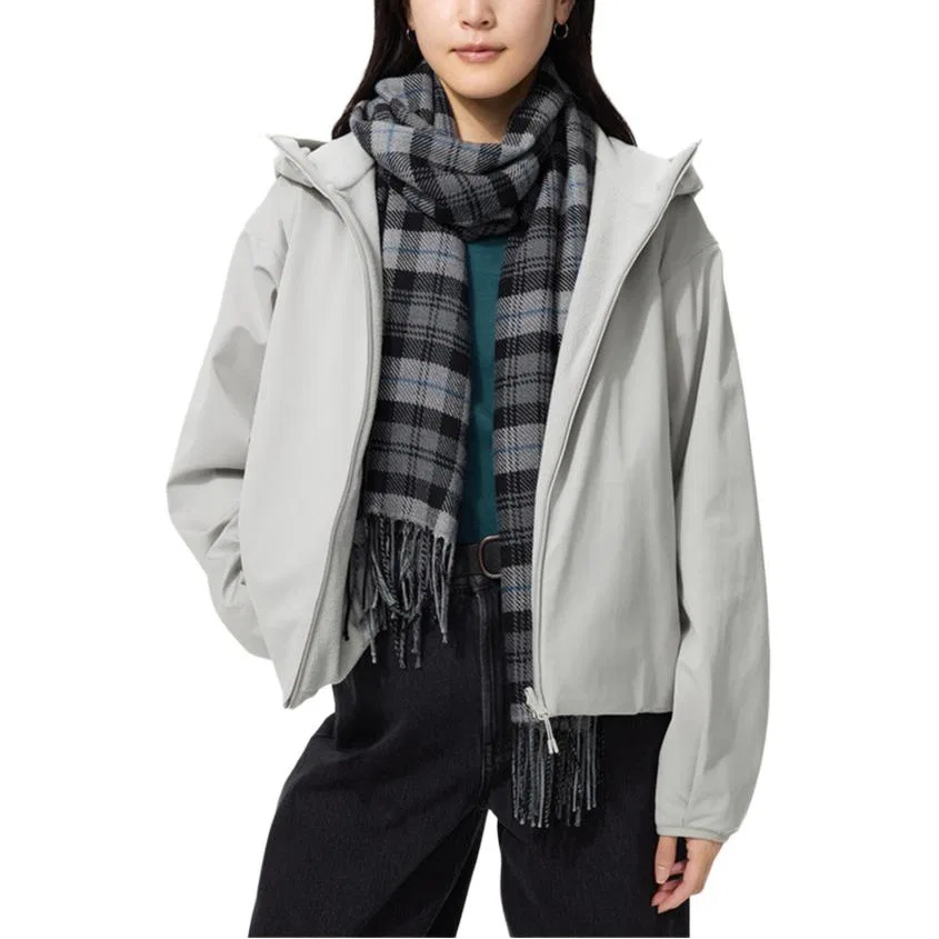 Женская куртка с капюшоном Light Gray UNIQLO — фото 3