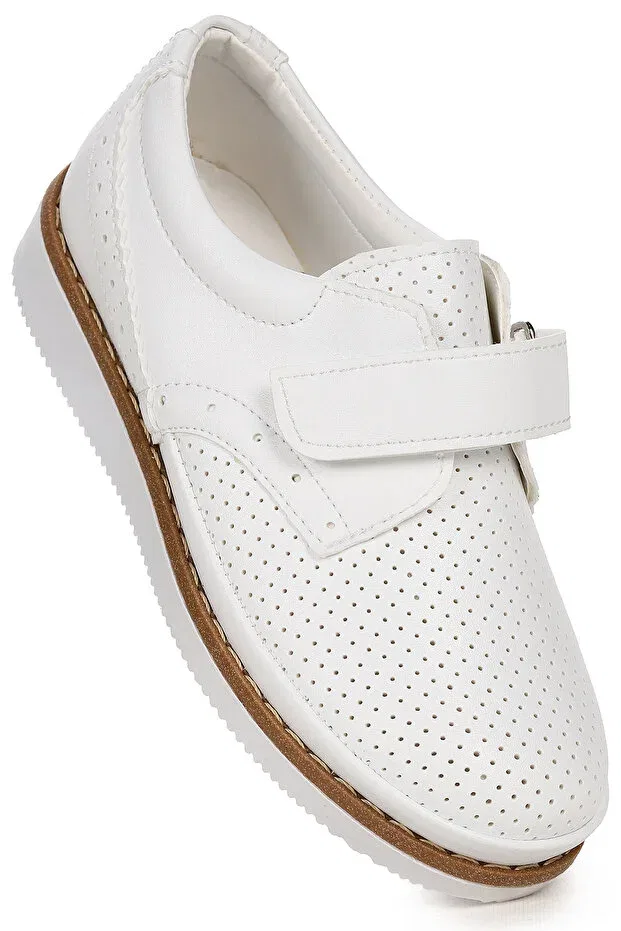Детские туфли для мальчиков на липучке Circum Skin Velcro Kiko Kids, White