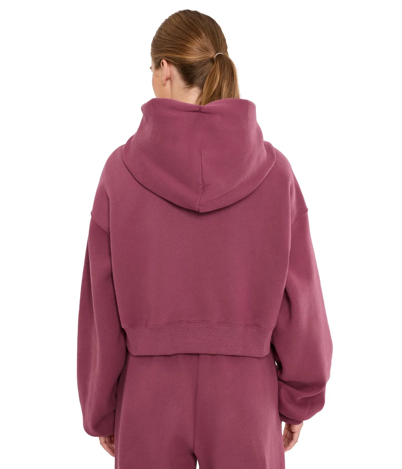 Укороченная толстовка Studio Fleece средней плотности на молнии. Nike, Pink Smoke/Sail — фото 4