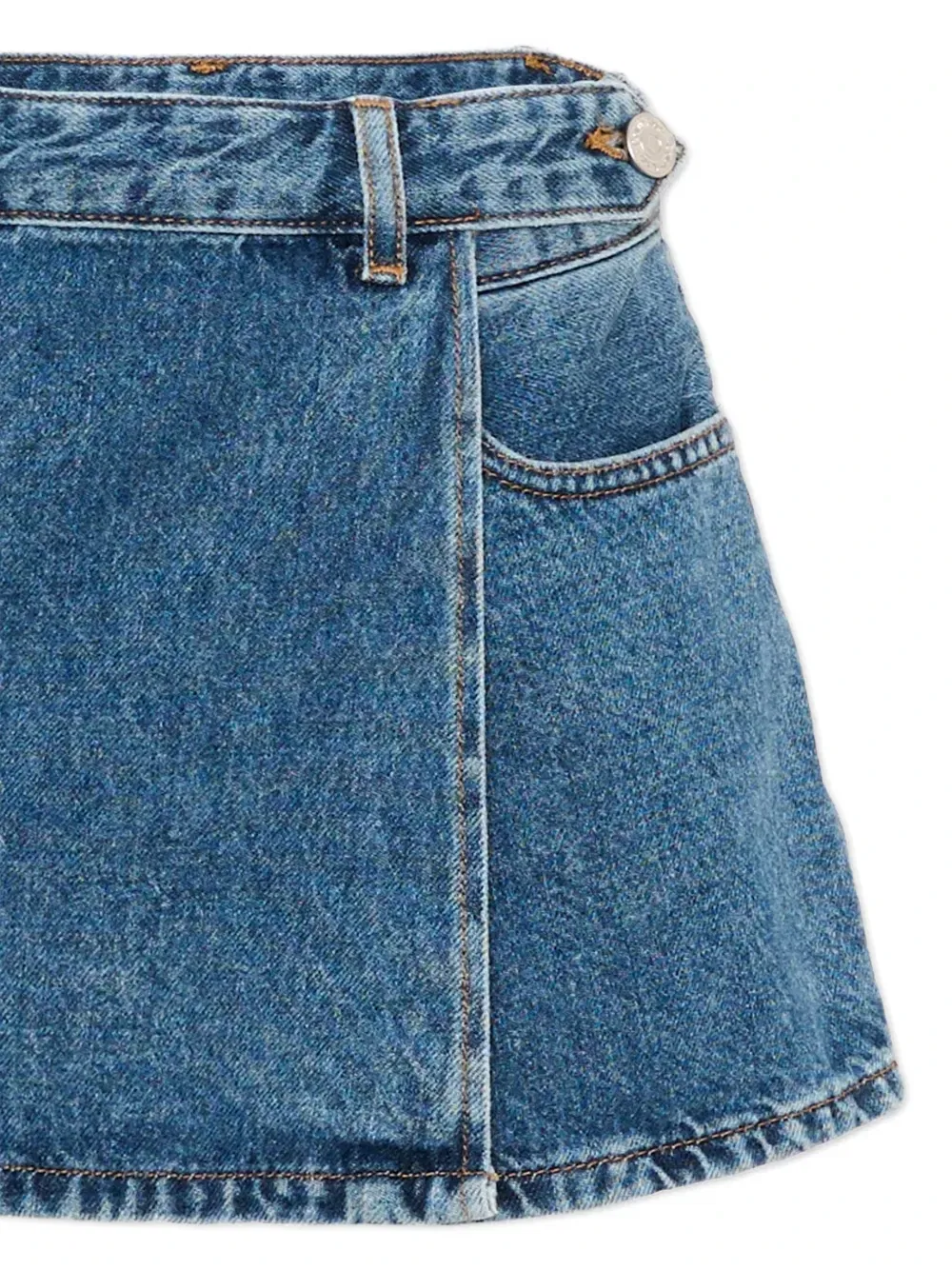 Джинсовые шорты-юбка на запахе Calvin Klein Kids, синий — фото 4