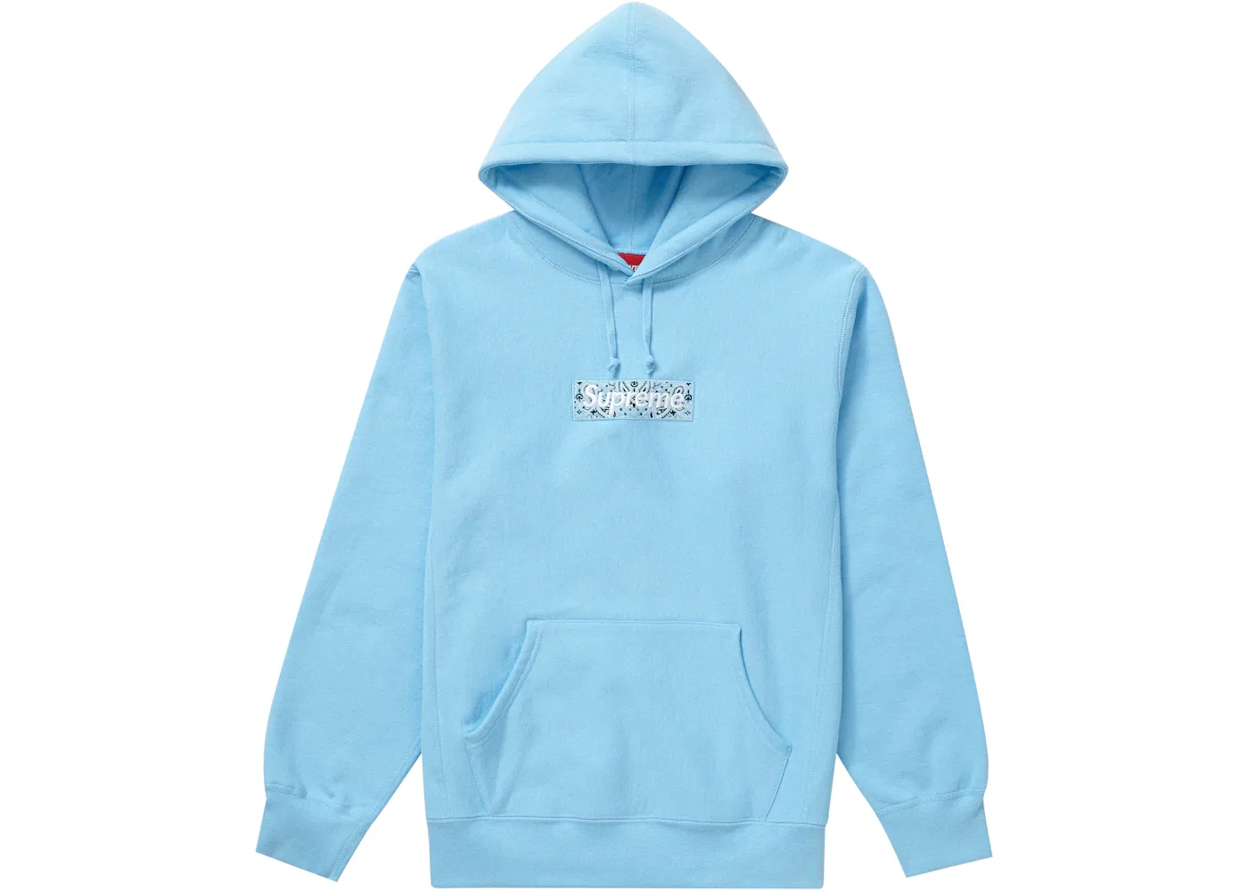 Мужская худи с принтом Supreme Bandana Box Logo Hooded Sweatshirt, Light Blue
