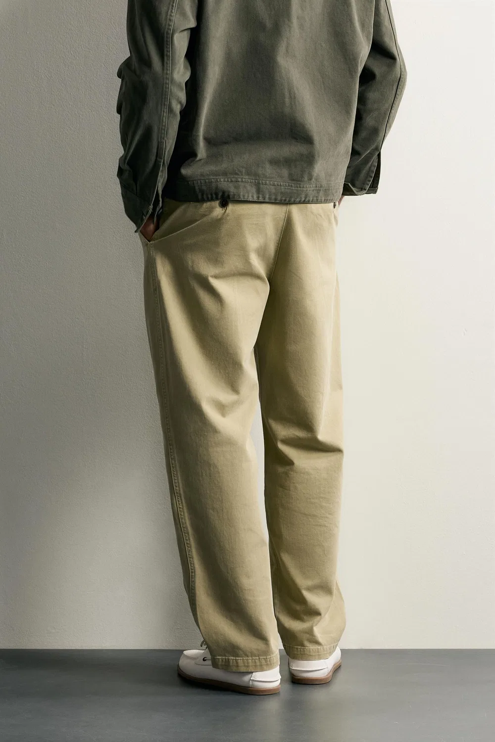 Брюки чинос прямого кроя ZARA, Light khaki — фото 3