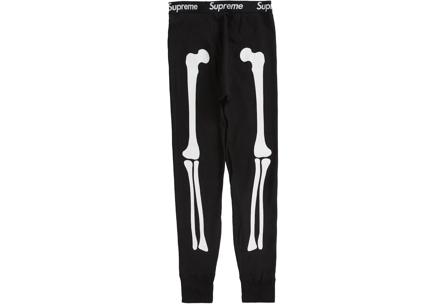 Унисекс штаны с принтом скелета Supreme Hanes Bones Thermal Pant, Black