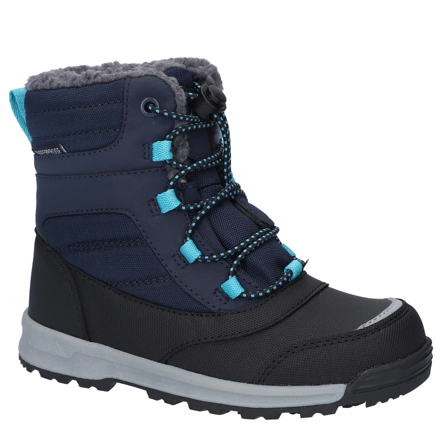 Детские зимние ботинки с принтом Leo WP Jr Hi-Tec, Schwarz Blau