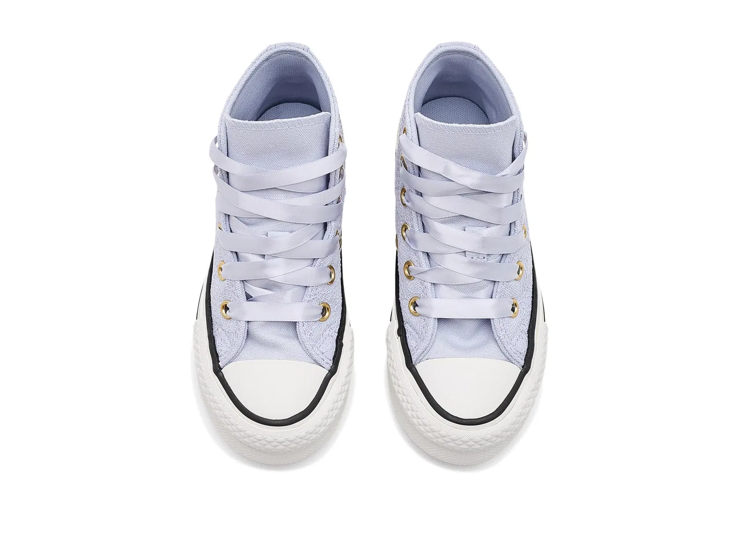 Кеды Chuck Taylor All Star Lift Platform Lace (для маленьких детей) Converse Kids, Almost Lavender/Gold — фото 3