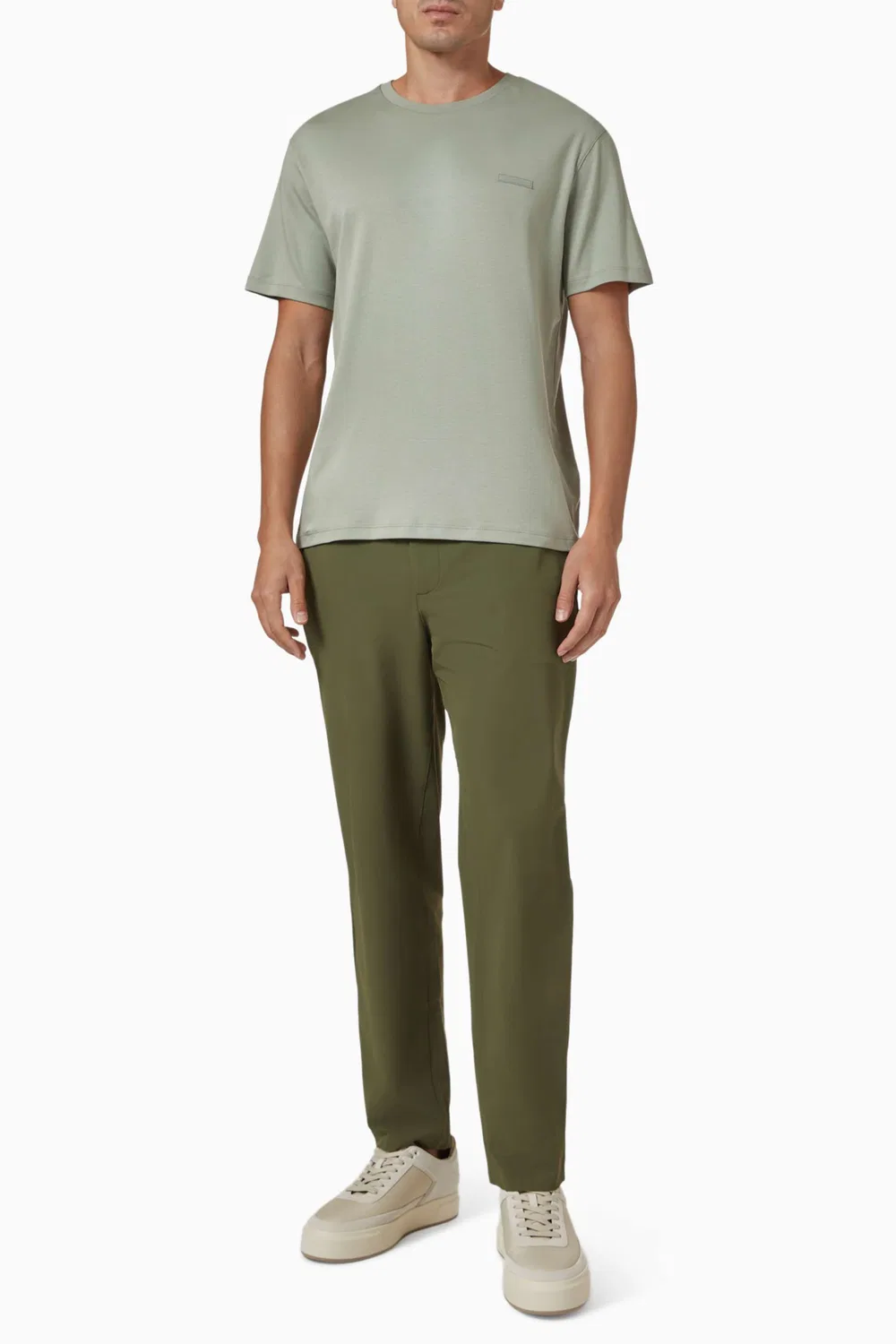 Футболка с коротким рукавом Logo Slim-fit Calvin Klein, зеленый — фото 2