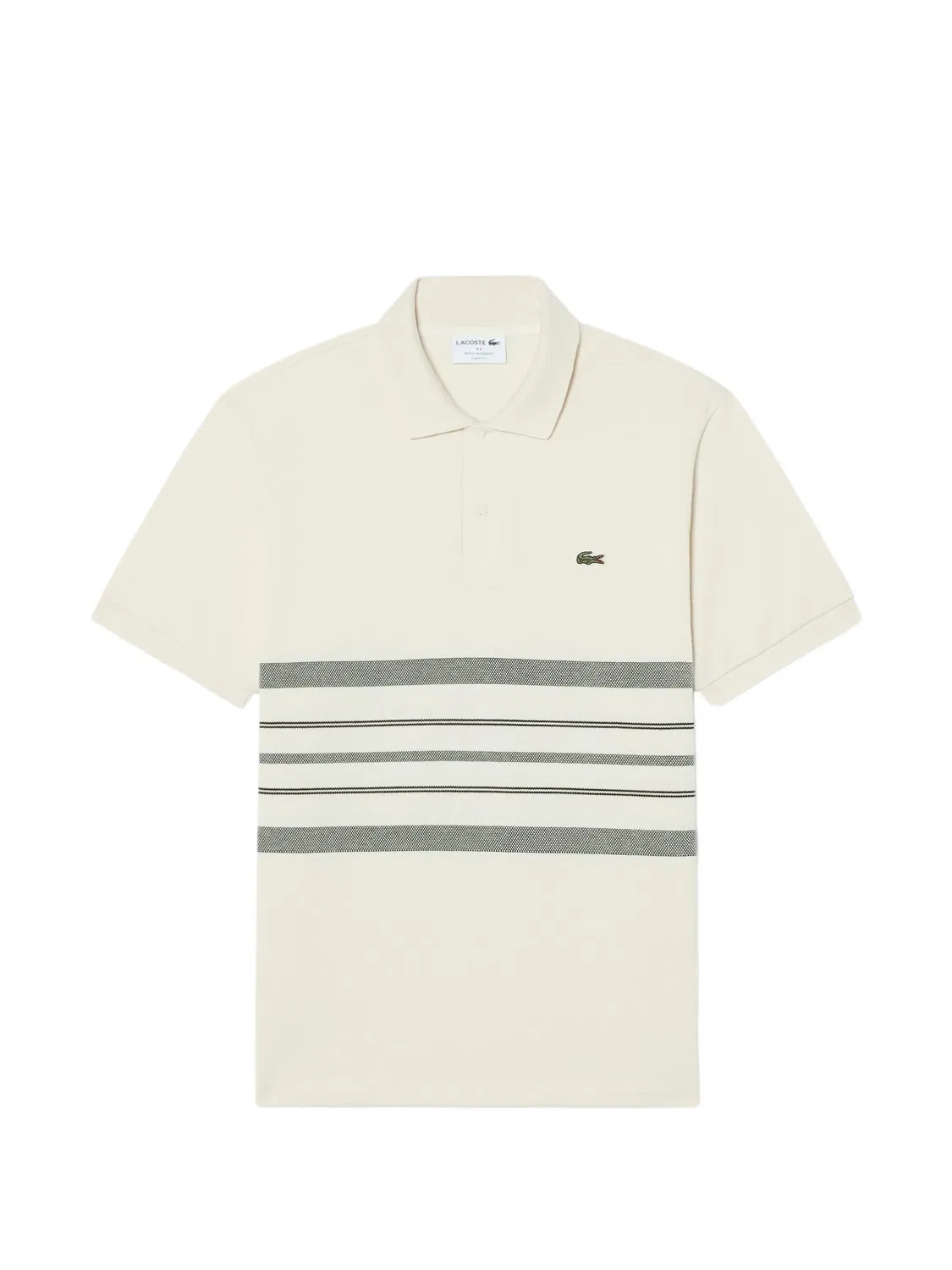 Полосатая рубашка поло с короткими рукавами Lacoste, нейтральные цвета