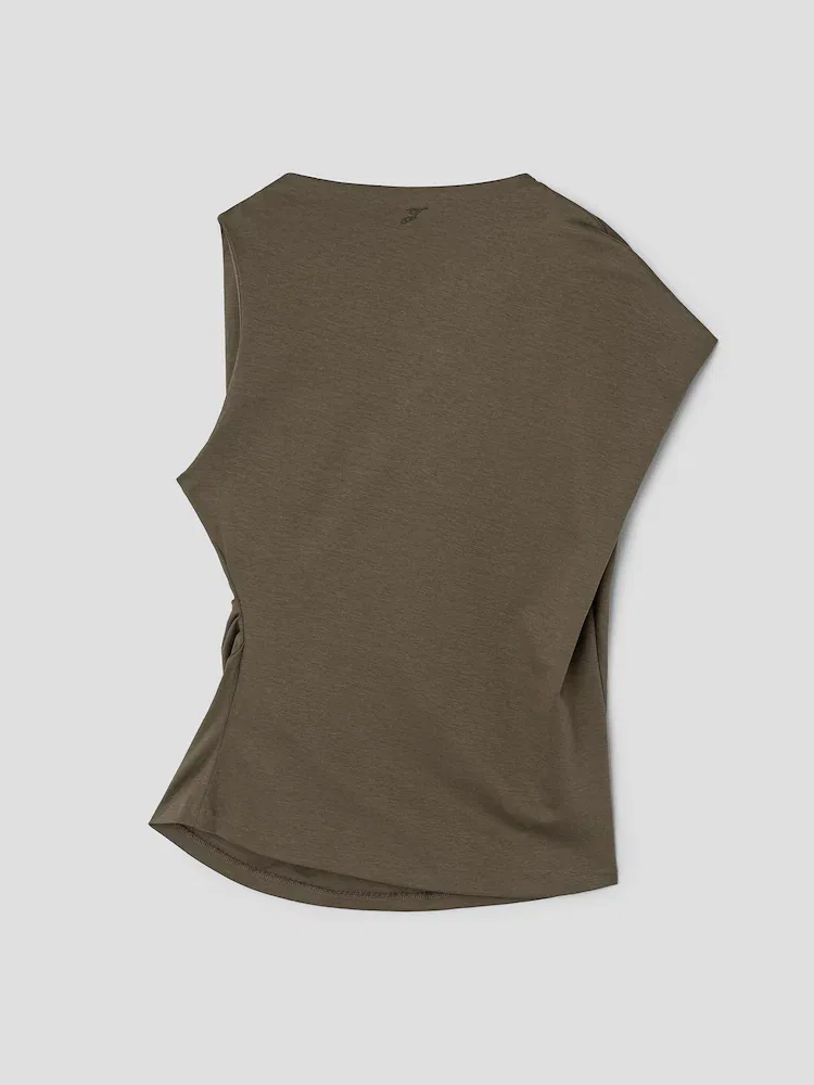 Топ без рукавов с асимметрией JACQUEMUS, Dark Khaki — фото 2