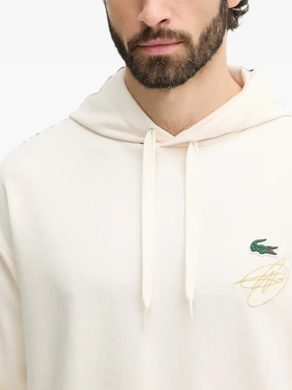 Толстовка с логотипом-нашивкой Lacoste, белый — фото 4