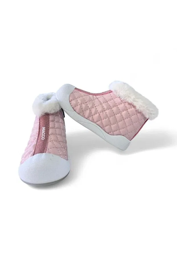 Детские ботинки для девочек зимние с искусственным мехом Macco Shoes, Pink — фото 2