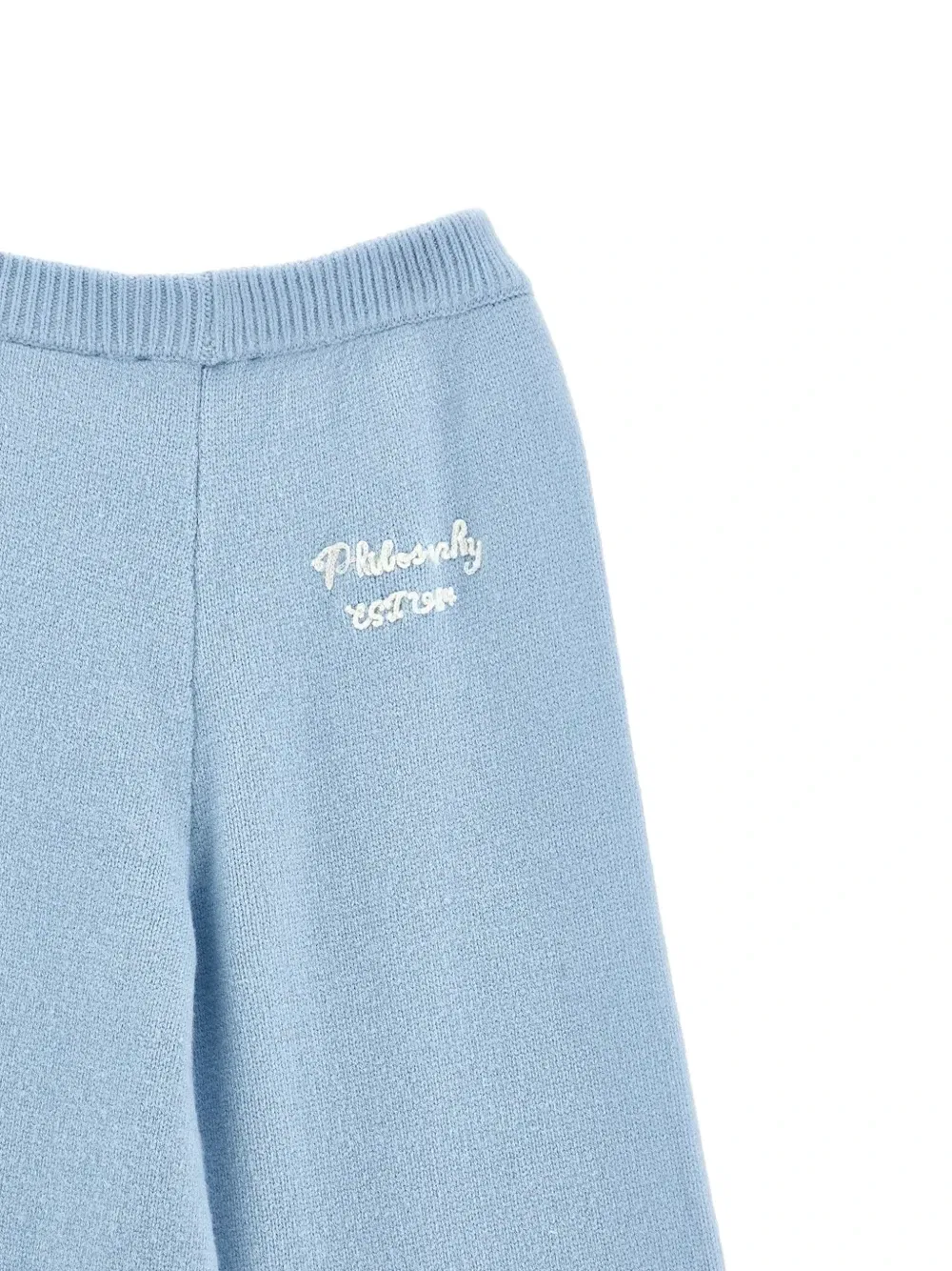 Трикотажные брюки с вышитым логотипом Philosophy Di Lorenzo Serafini Kids, синий — фото 3