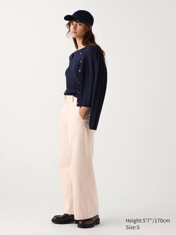 

Широкие брюки - чинос Uniqlo, розовый