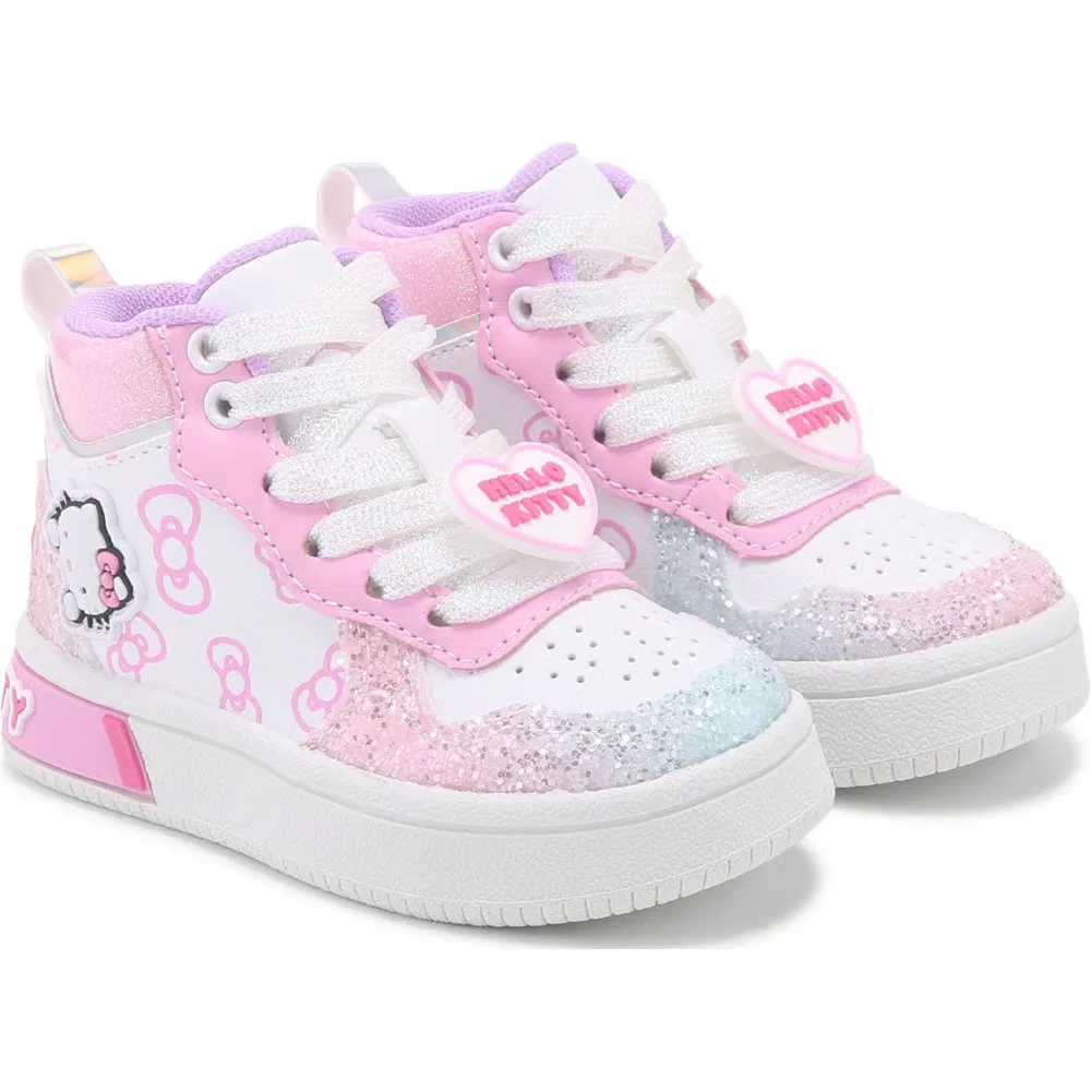 Детские высокие кроссовки Hello Kitty для малышей, Pink Glitter Multi