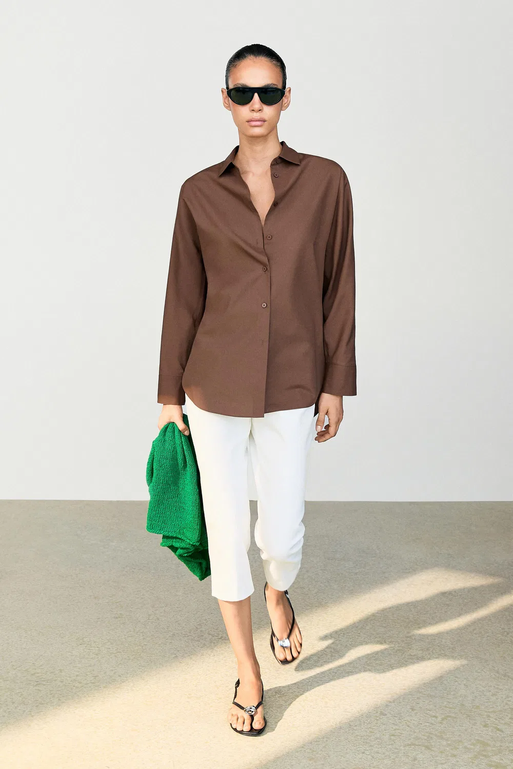 Рубашка Massimo Dutt Cotton Poplin, коричневый