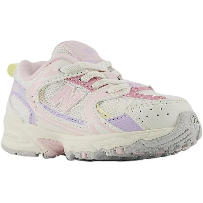 Детские кроссовки для девочек на шнурках New Balance, White/Pink/Purple — фото 4