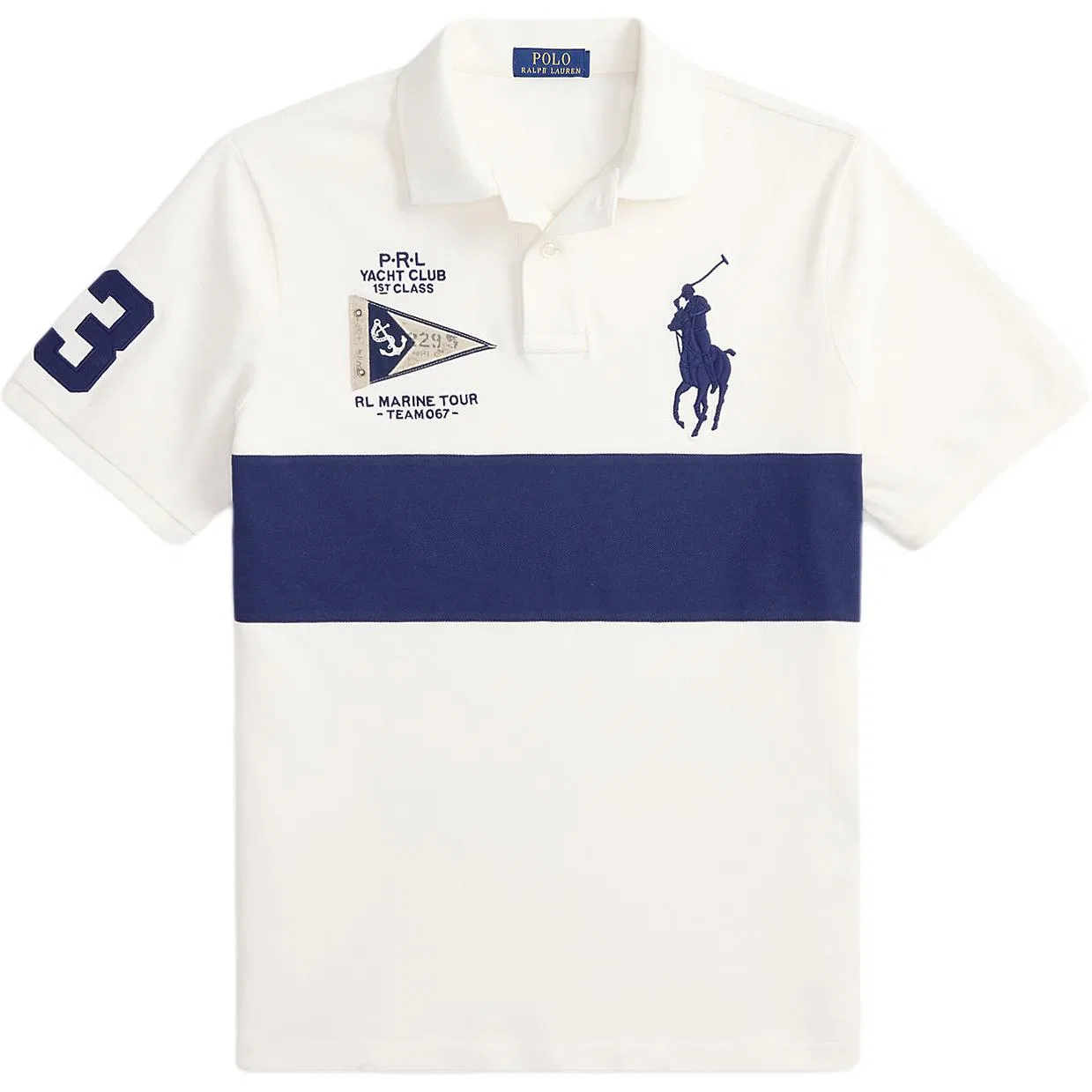 Мужское поло с коротким рукавом Big Pony SS26 Custom Slim Fit, Polo Ralph Lauren, Marine Blue & Nevis Blue