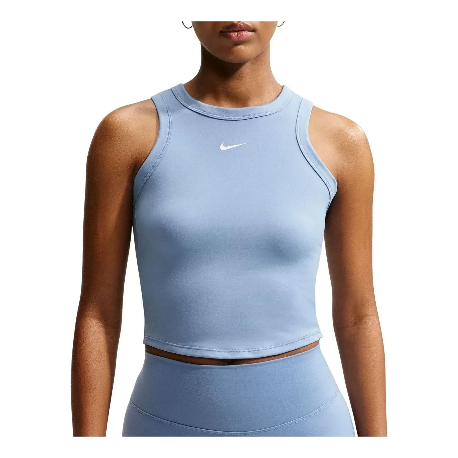 Женская футболка One Fitted Dri-FIT Cropped Tank Top 'Work Blue White' Nike, Work Blue/White