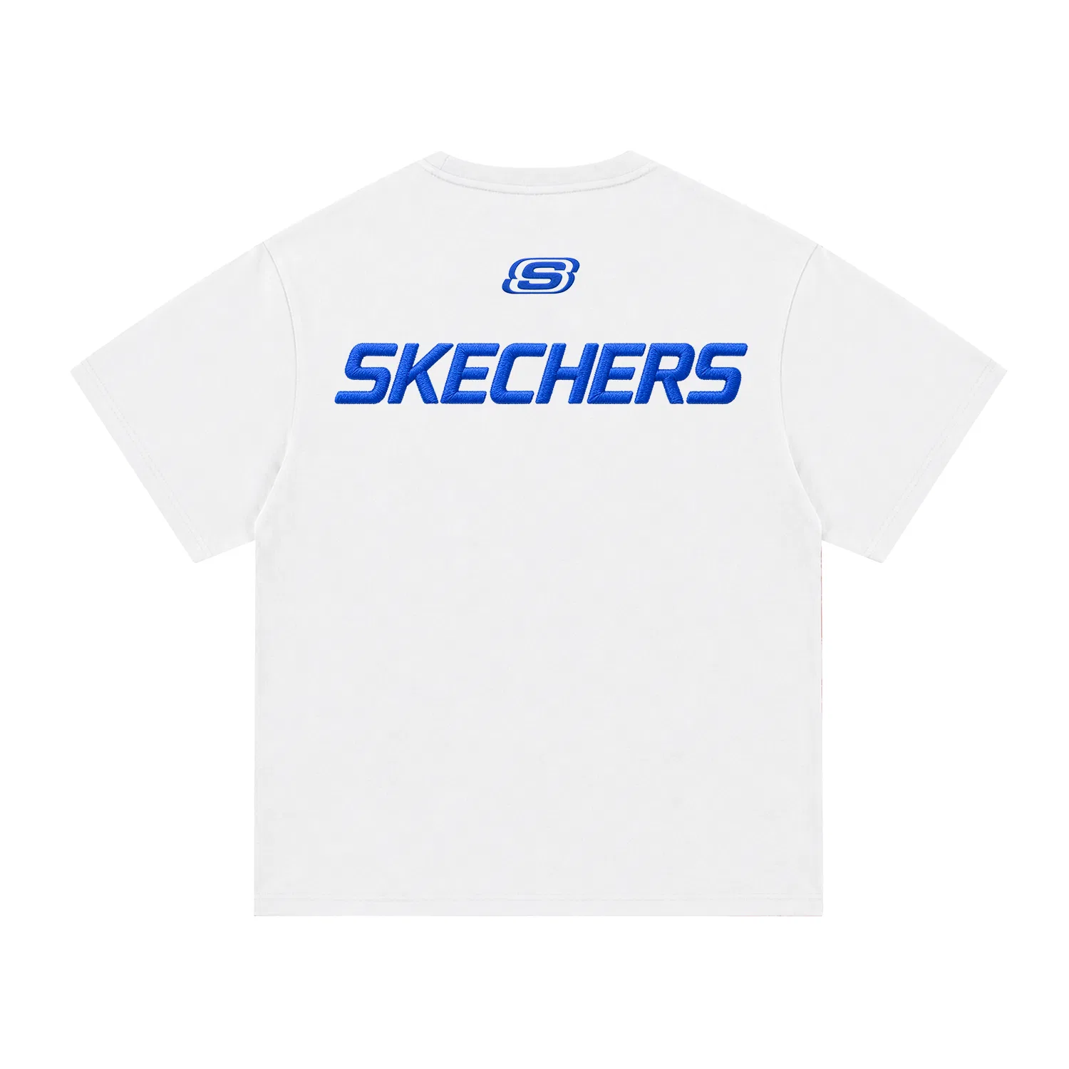 Детская футболка с прямой посадкой, с круглым вырезом, White With Blue Embroidery Skechers