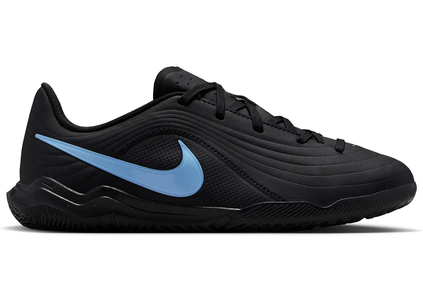 Детские кроссовки для мальчиков с синтетическим верхом Nike Tiempo Maestro Club IC, Black/Ice Blue