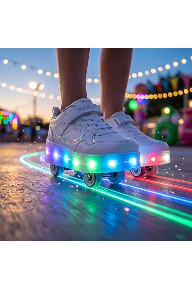Детские кроссовки для мальчиков с подсветкой Rocky, Glowwhite — фото 3