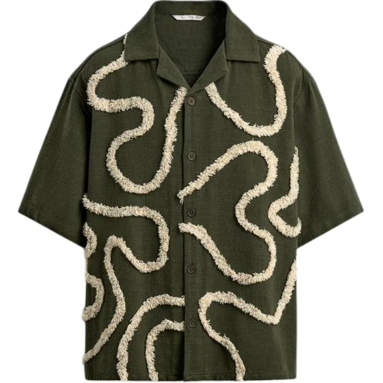 Мужская рубашка Khaki Moderate ZARA, Хаки