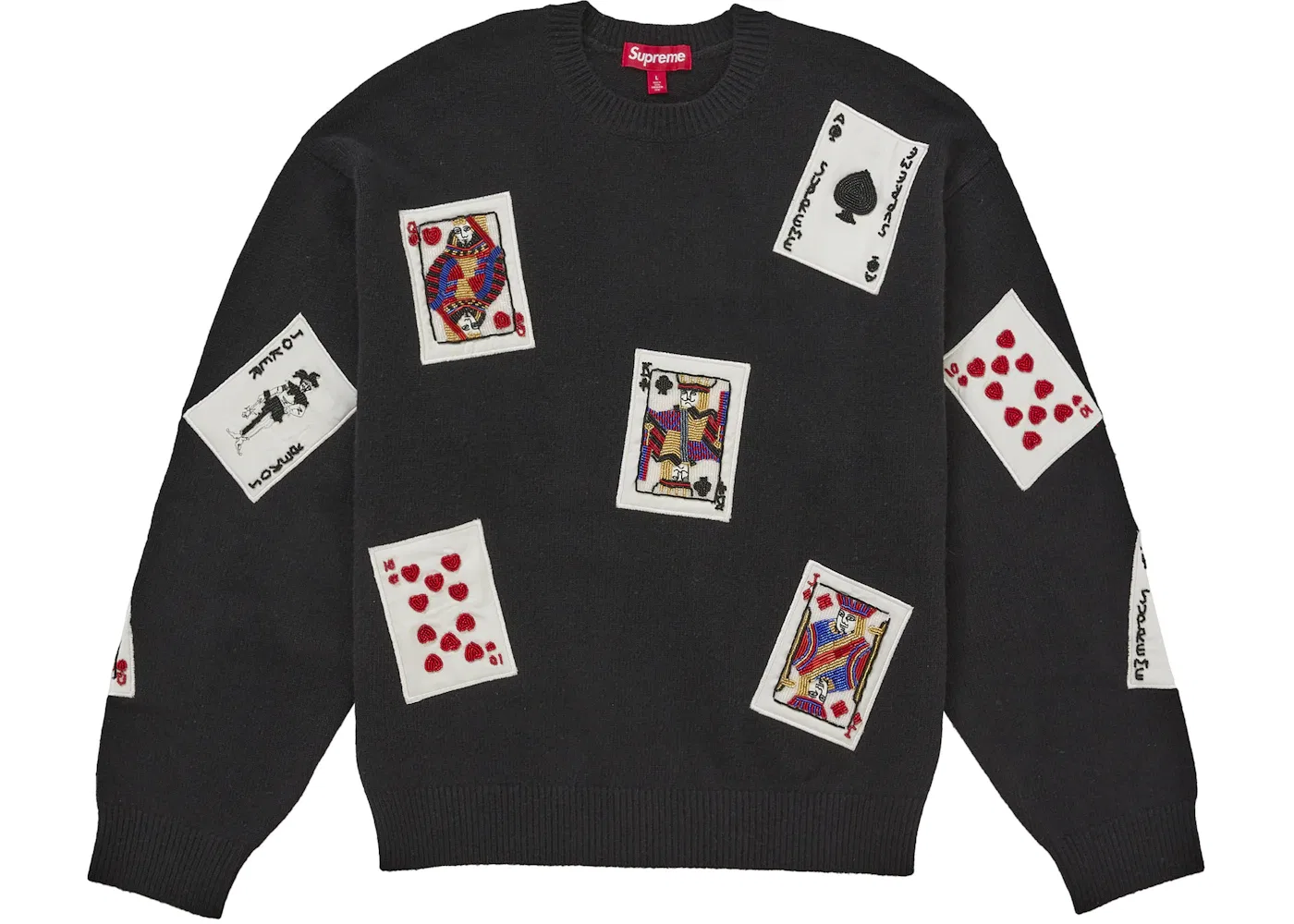 Мужской свитер с бисером Beaded Cards Supreme, Black