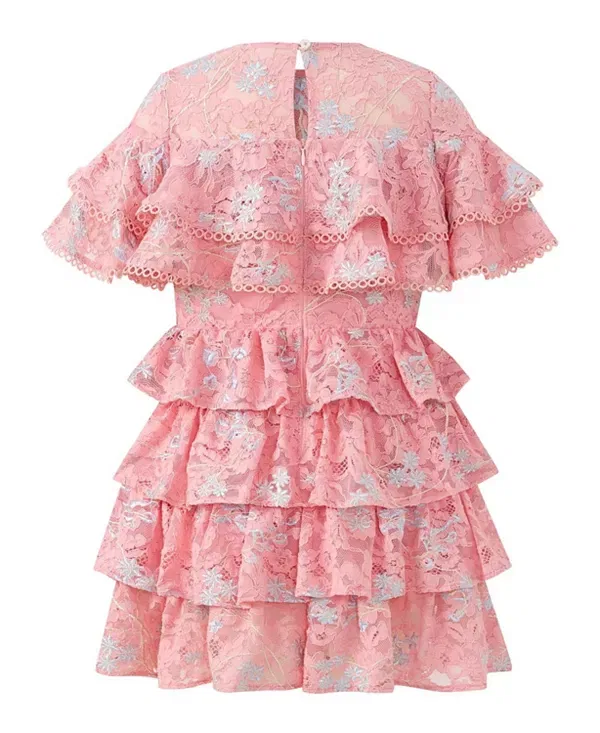Детское платье для девочек с многоярусными оборками Allyson Frill Mini Marlo Kids, Peach — фото 2