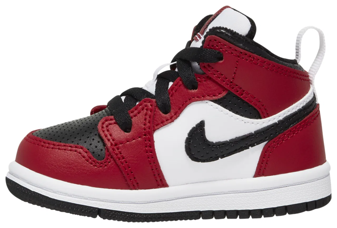 Кроссовки для мальчиков AJ 1 Mid Jordan, цвет Black/Gym Red/Black — фото 2