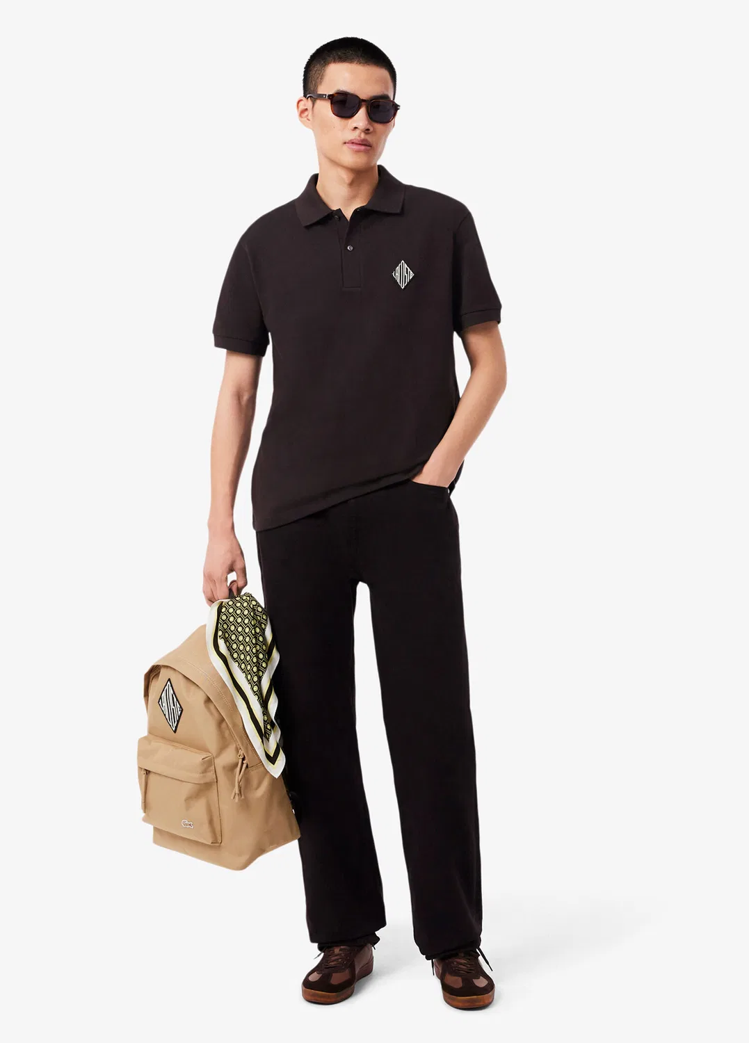 Футболка поло Classic Fit Lacoste, коричневый — фото 4