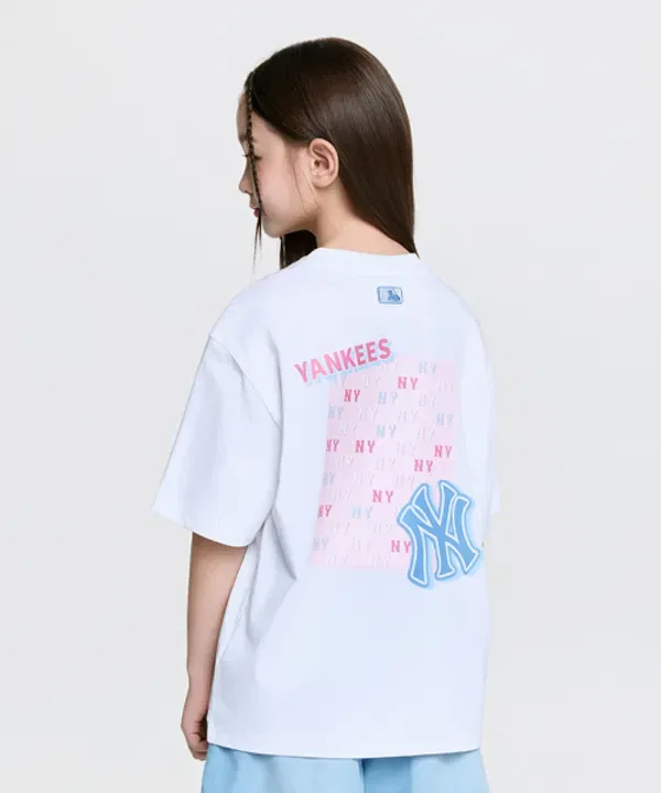 Футболка с квадратным арт-принтом, Sportive Monogram, Mlb Kids, белый — фото 2