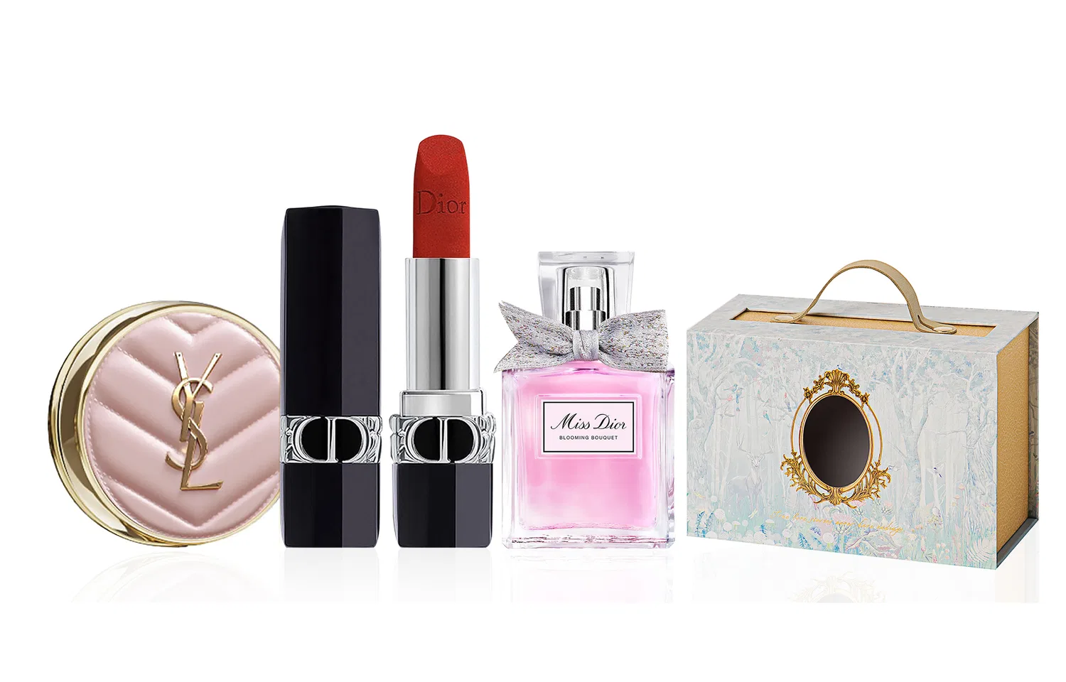 Женский набор косметики с помадой и парфюмом, модель Velvet Formal Wear, DIOR, Tie-Dye — фото 2