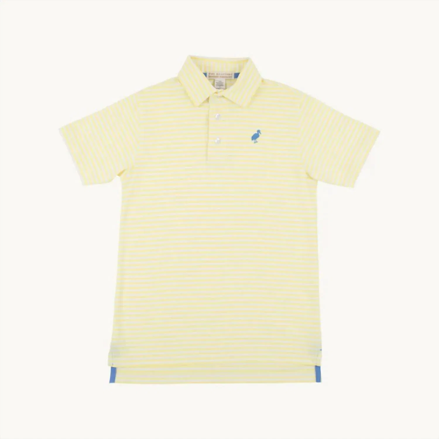 Детское поло для мальчиков с принтом в полоску Prim And Proper The Beaufort Bonnet Company, Lake Worth Yellow Stripe / Barbados Blue — фото 2