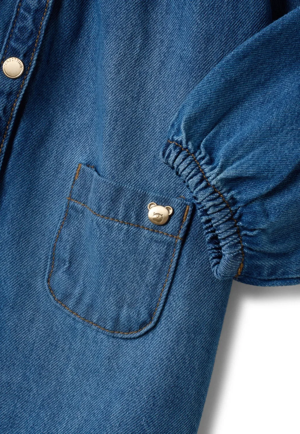 Джинсовое платье с круглым вырезом - джинсовое платье Ovs, Denim Blue — фото 4