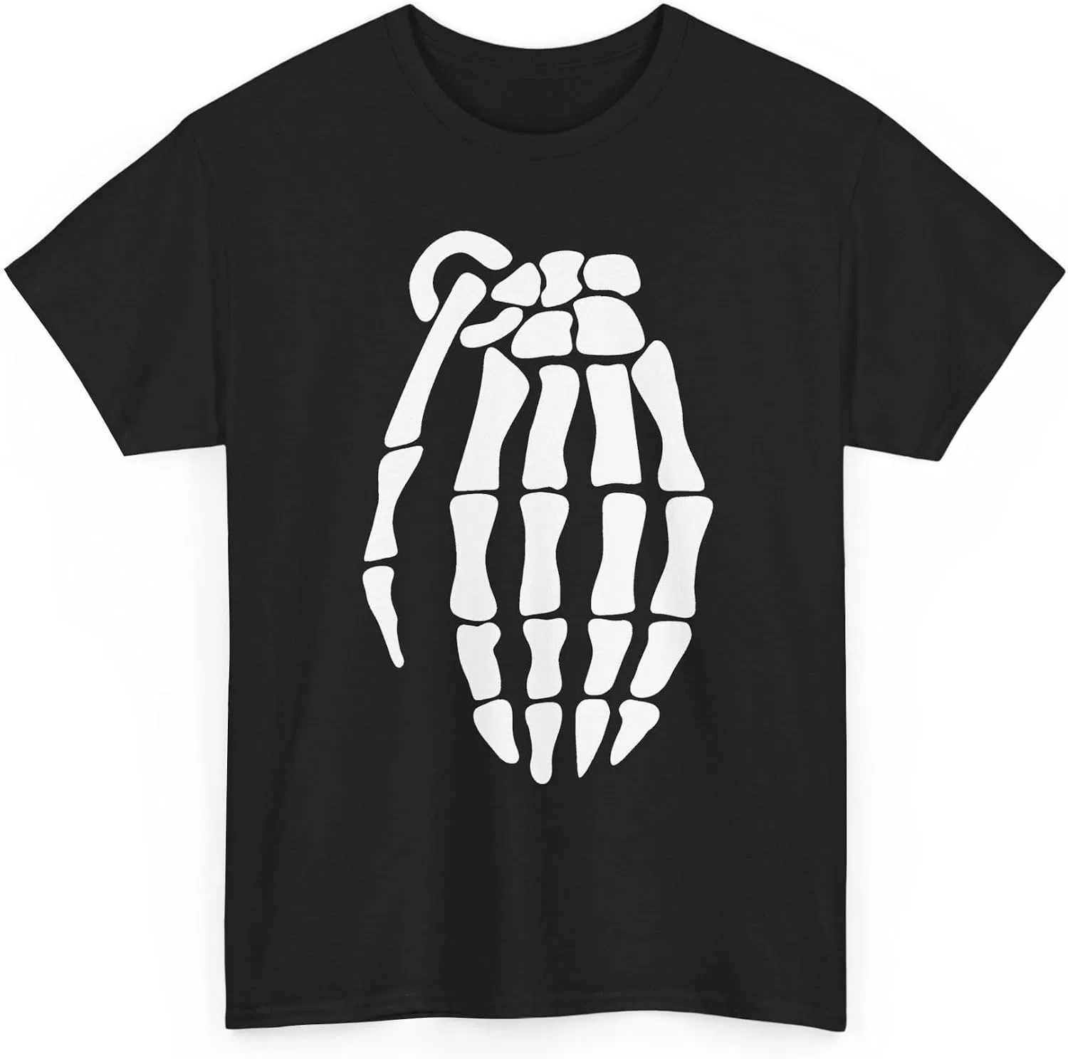 Мужская футболка с принтом Grenade Skeleton Gloves, чёрный