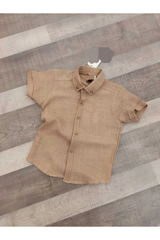 Детская рубашка для мальчиков с коротким рукавом Özeniş, Beige