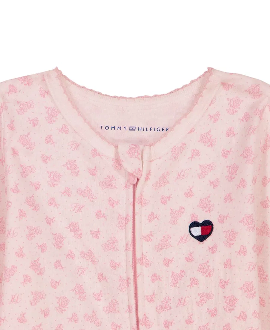 Боди-комбинезон Tommy Hilfiger с длинным рукавом, с цветочным принтом, Pink — фото 3