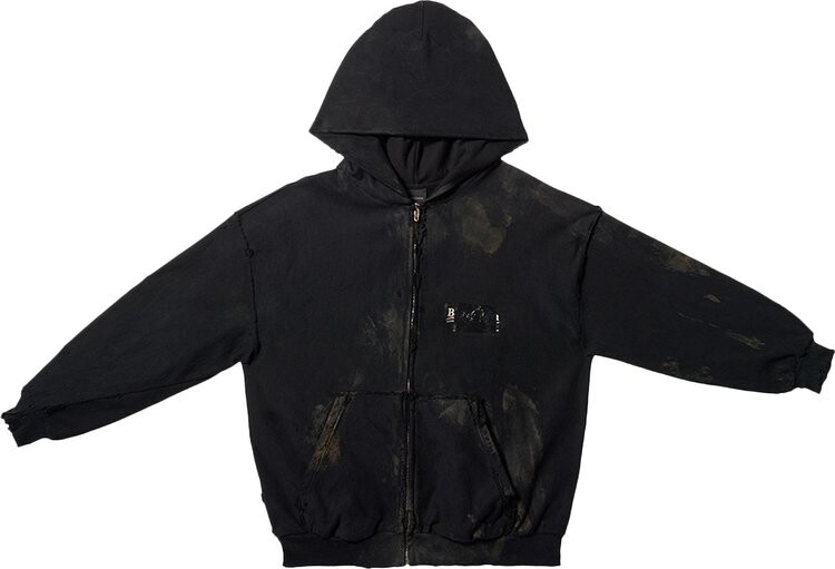 

Худи Balenciaga Small Fit Zip-Up Hoodie 'Black', черный